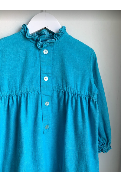 Vintage Aqua Ruffle Detail Dress - Approx Size 3
