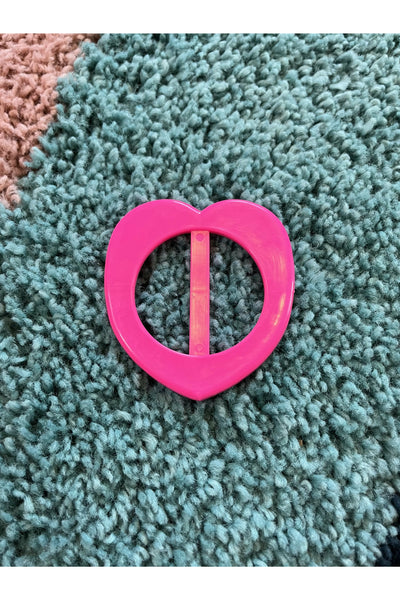 Vintage Rare 70’s-80’s Plastic Heart Buckle Set