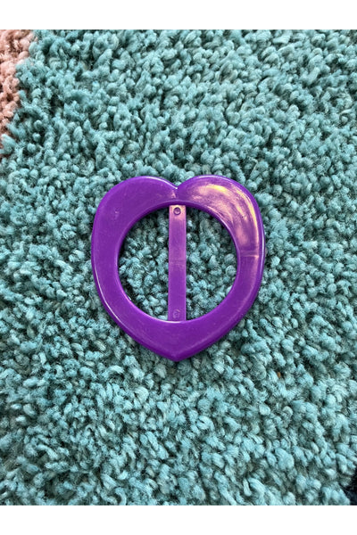 Vintage Rare 70’s-80’s Plastic Heart Buckle Set