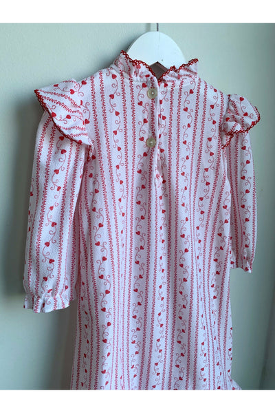 Vintage Heart Print Pajamas - Approx Size 4-6
