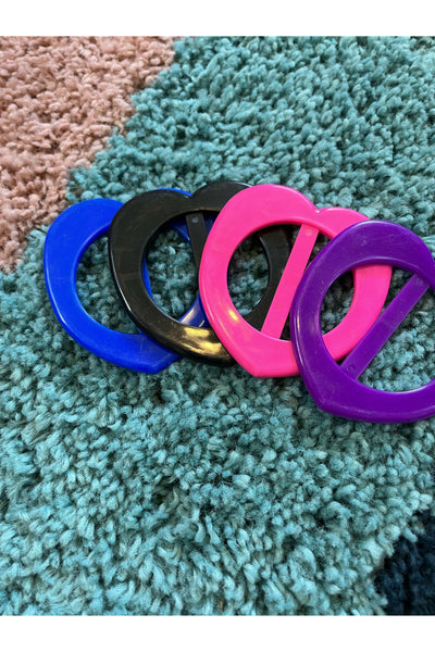 Vintage Rare 70’s-80’s Plastic Heart Buckle Set