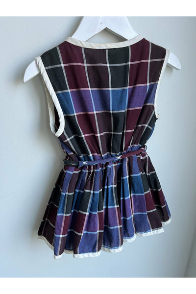 Vintage Plaid Button Front Dress/Tunic - Approx Size 2 or 3