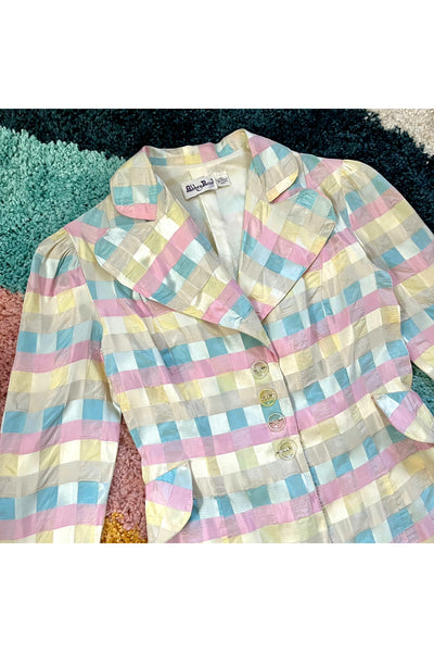 Vintage 70’s-Early 80’s Pastel Abbey Round Collar Blazer - Approx Size S or M