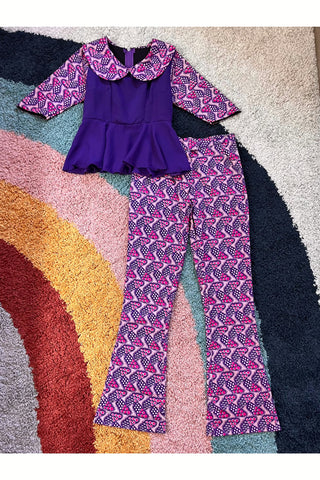 Vintage 90s Does 60s Top & Bell Bottoms Set