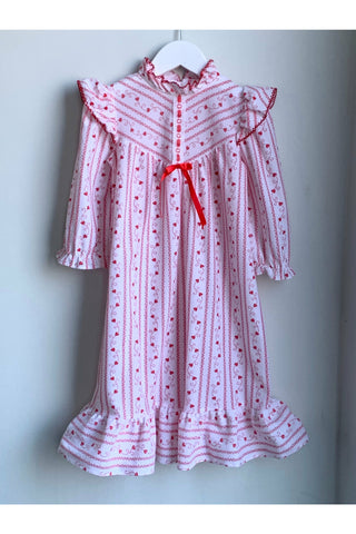 Vintage Heart Print Pajamas - Approx Size 4-6