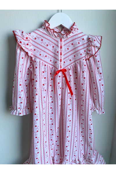Vintage Heart Print Pajamas - Approx Size 4-6