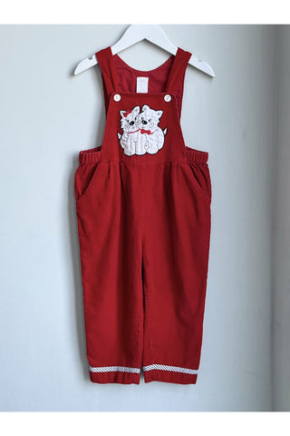 Vintage Corduroy Dog Patch Overalls - Size 3