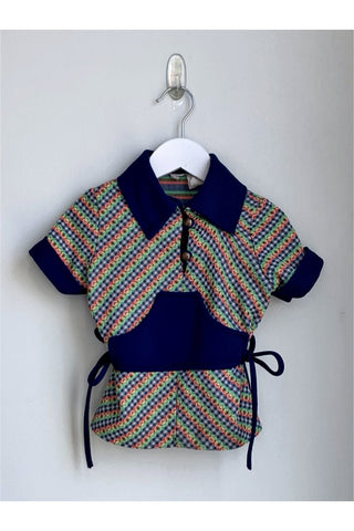 *On Hold* Vintage 70’s Rainbow & Gingham Stripe Top - Approx Size 3 or 4