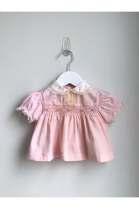 Vintage 50’s Pastel Pink Top - Approx Size 6-9 mos