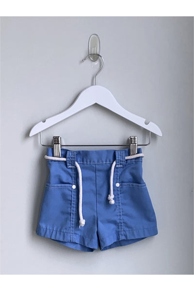 Vintage Baby Blue Rope Waist Shorts - Size 18 Mos.
